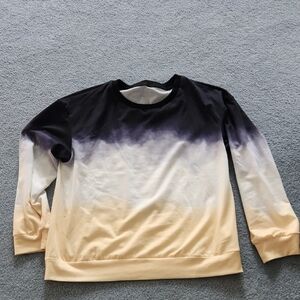 Gradient Navy,white and Yellow Lightweight Sweatshirt